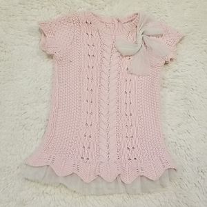 🎉 3-6mo Soft Pink Cable Knit Dress